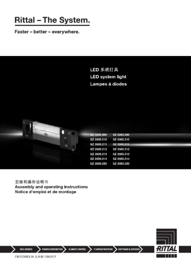 RITTAL - Lampada a LED 1200, 100-125 V, L: 437 mm con presa, US