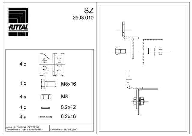 RITTAL - SZ SUPPORTO FISSAGGIO PARETE - 4PZ
