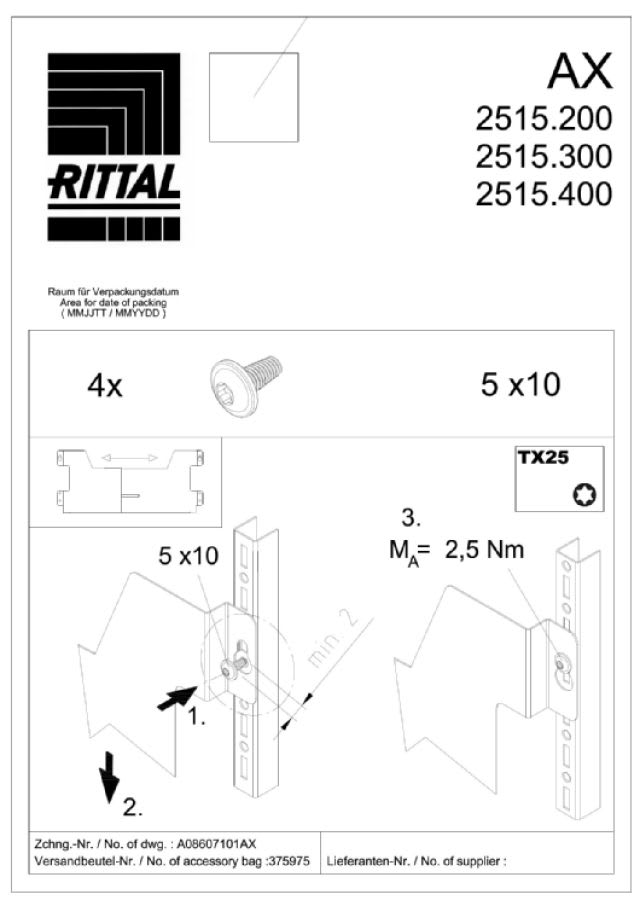 RITTAL - AX TASCA PORTA SCHEMI L=475-575 MM