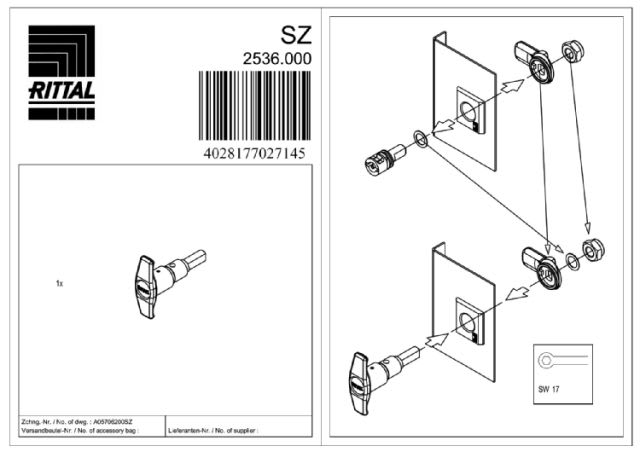 RITTAL - SZ MANIGLIA A TRAVERSINO 3524E