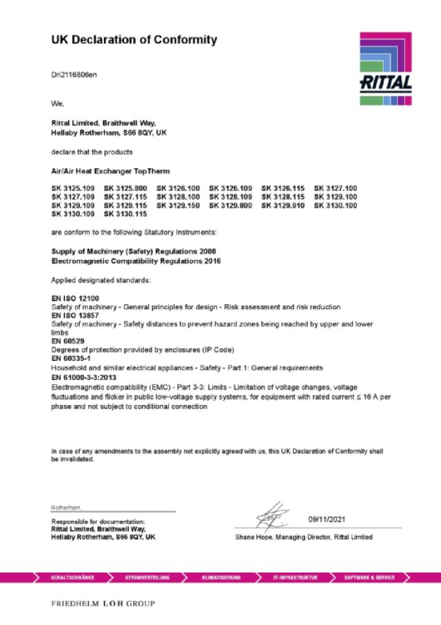RITTAL - SK RTT Scambiatore Aria/Aria Par. 30 W/K, 3127100
