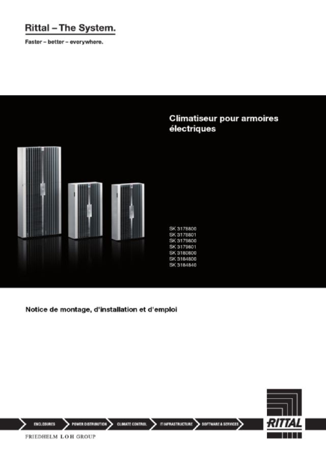 RITTAL - Condizionatore da parete Blue e+, 1000 W, 380-480 V, 2~, 50-60 Hz