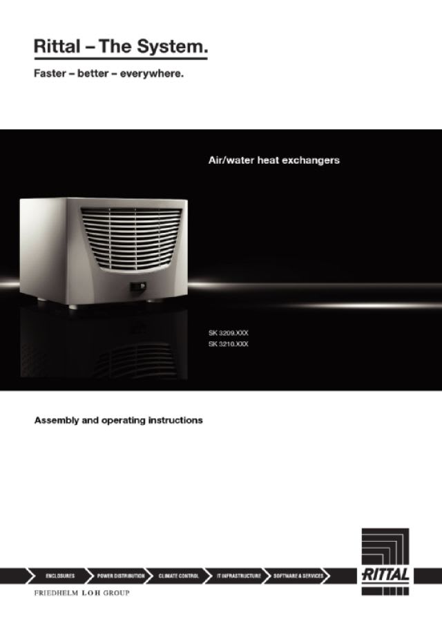 RITTAL - RTT Scambiatore di calore aria/acqua, da tetto, 4,0 kW, 115 V, controllo Comfort