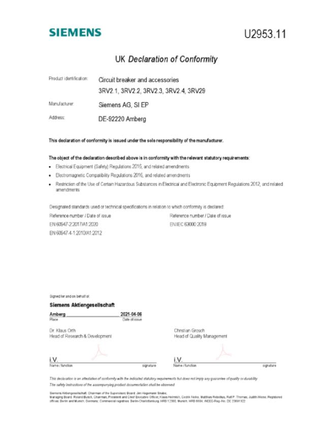 RITTAL - INT. PROT. CE 3RV2021-4AA10-0RT0