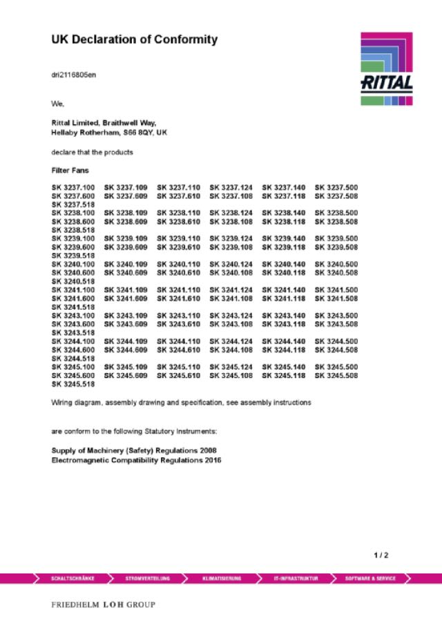 RITTAL - SK VENTIL.FILTRO 175M3/H 230VACRAL9005