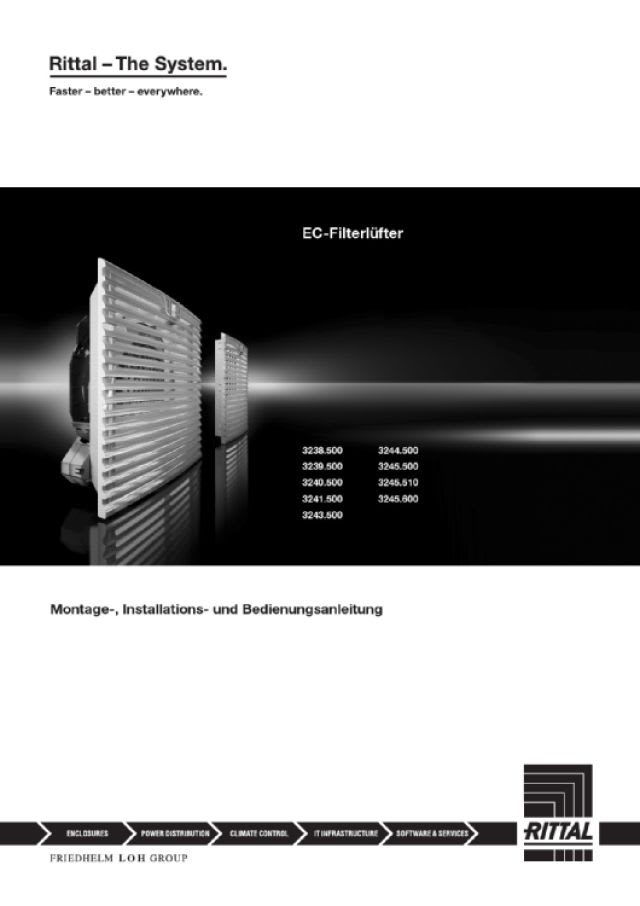 RITTAL - SK Ventilatore-filtro Eco Comfort 890 m3/h, 200-240V AC, 50/60Hz