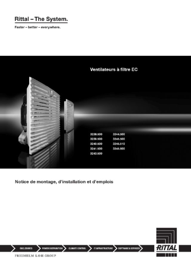 RITTAL - SK Ventilatore-filtro Eco Comfort 890 m3/h, 110-130V AC, 50/60Hz