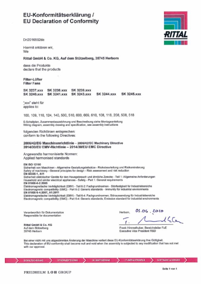 RITTAL - SK VENTILATORE EMC 890M3/H 230V 50/60HZ