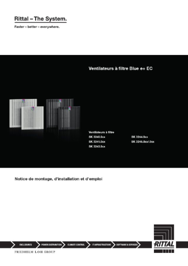 RITTAL - Ventilatore-filtro EC Blue e+ 1161 m?/h, 100 V-240 V, RAL 7035