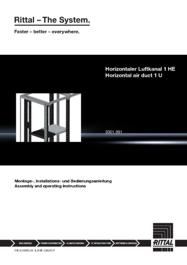 RITTAL - SK Air duct for horizontal air flow, 1 U, depth-variable 223-356 mm