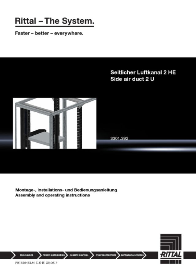 RITTAL - SK Air duct for side air flow, 2 U, depth-variable 275-418 mm