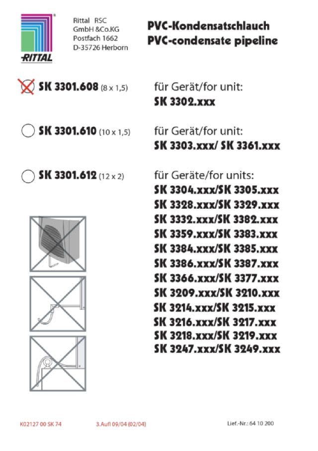 RITTAL - SK TUBO SCARICO CONDENSA 8X1,5X10M