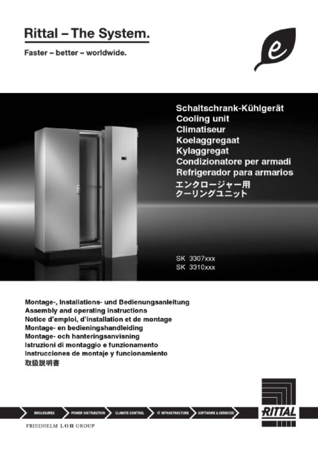 RITTAL - Unit? clima Blue e, 2,5/2,52 kW, 230 V, 1~, 50/60 Hz