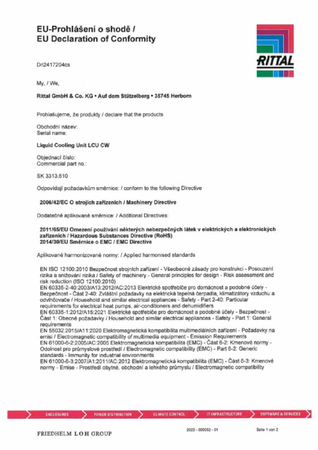 RITTAL - LIQUID COOLING UNIT LCU CW, RAL 9005