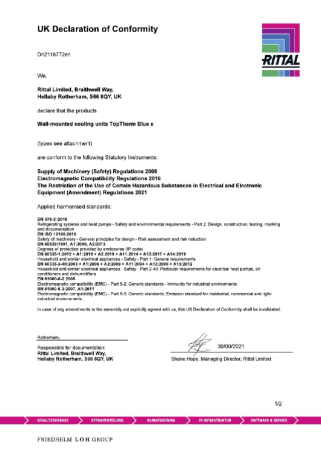 RITTAL - RTT CONDIZIONATORE BLUE DA PARETE 2500W