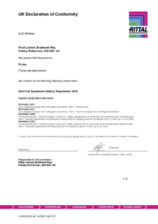 RITTAL - SV Adattatore di Connessione 600A