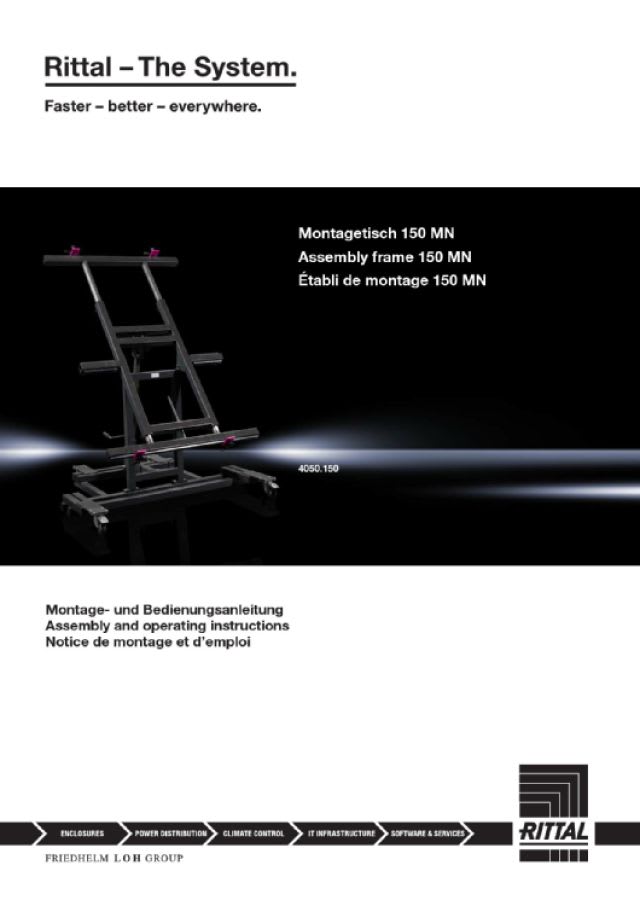 RITTAL - Tavolo assemblaggio 150KG - azionamento manuale