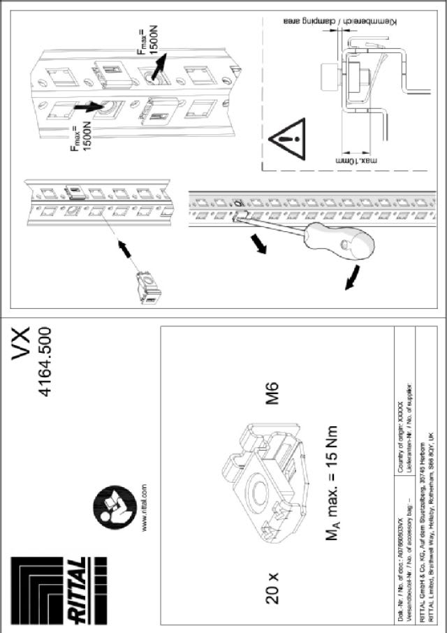 RITTAL - VX DADI A GABBIA M6 - 20PZ