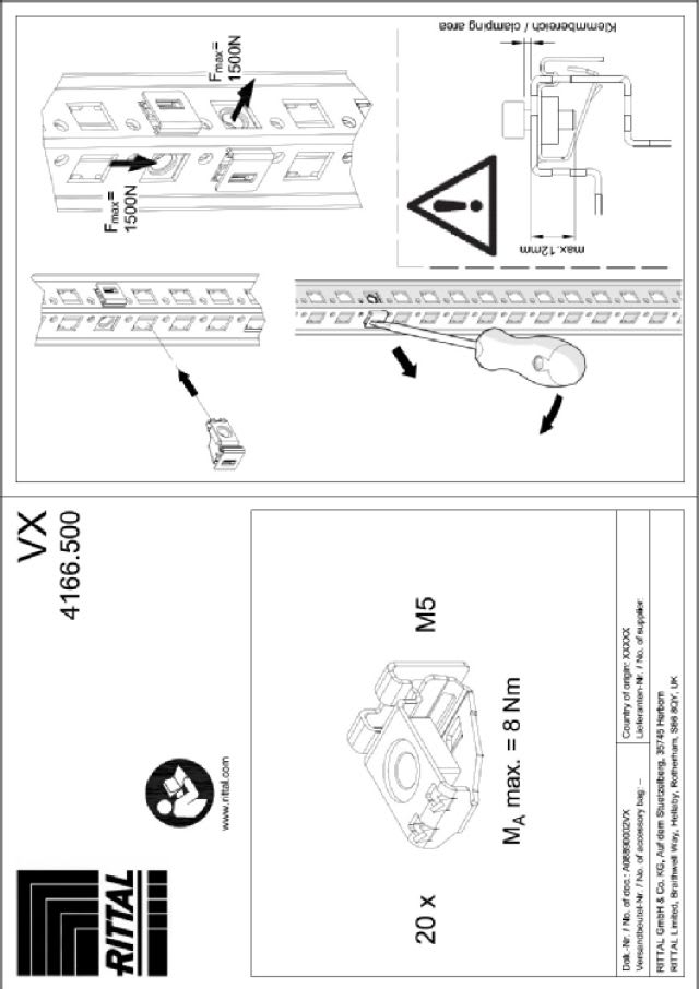 RITTAL - VX DADI A GABBIA M5 - 20PZ