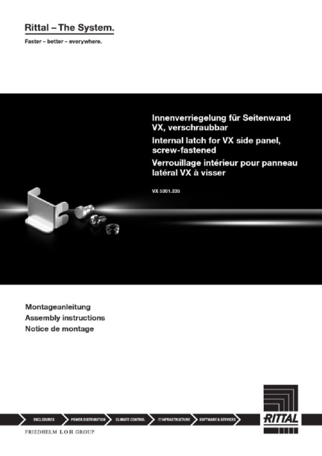 RITTAL - Internal latch for side panel, screw-fastened, carbon steel