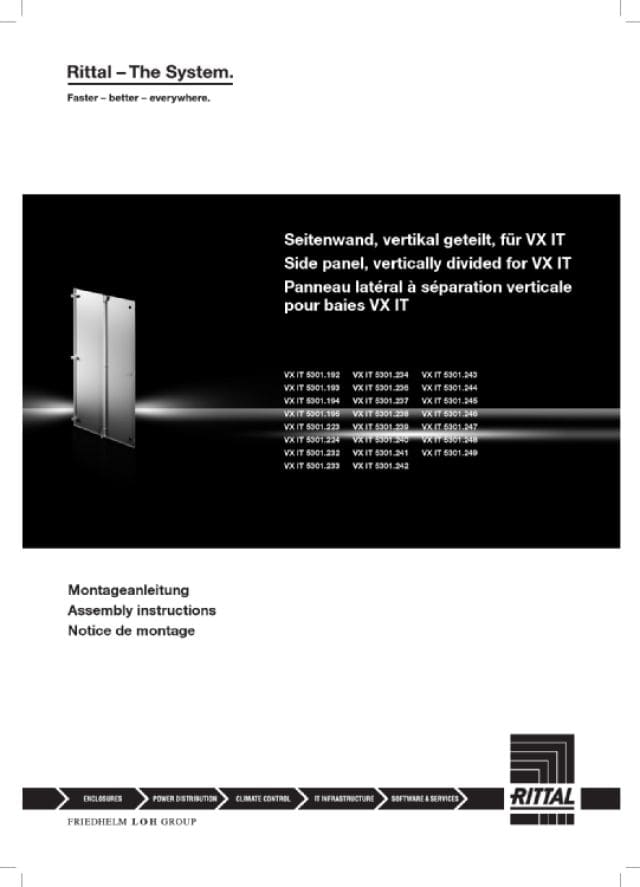 RITTAL - VX IT Parete laterale divisa verticalmente 2200x1000