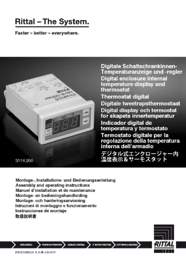 RITTAL - Patch-Panel, with digital temperature display and thermostat, 1 HE