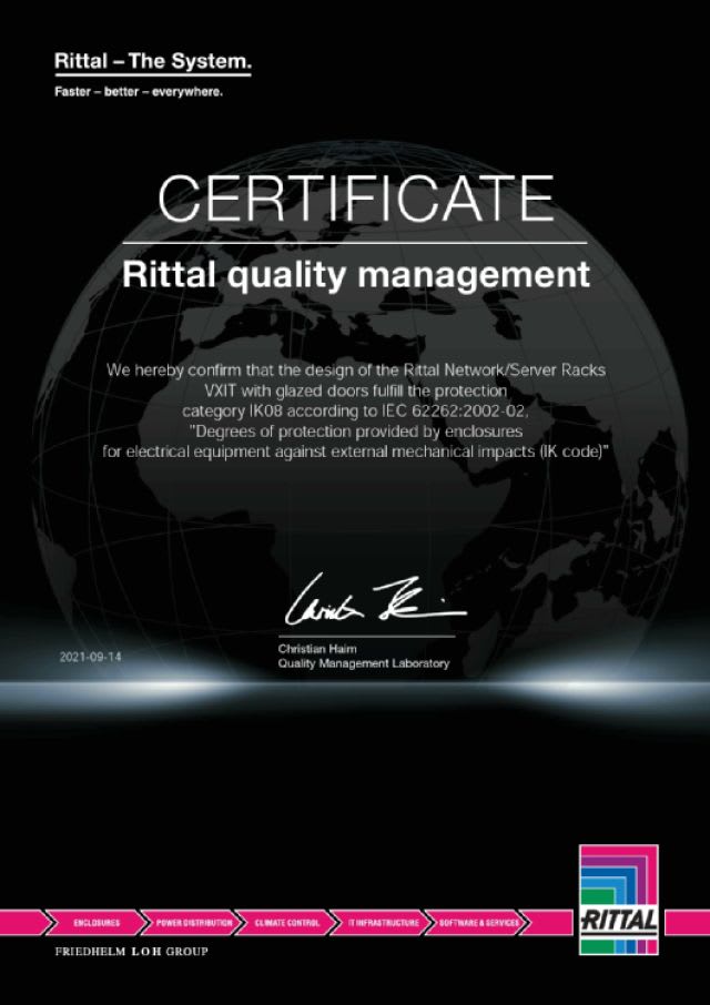 RITTAL - VX IT 600X2000X1000 PORTA VETRO DYN