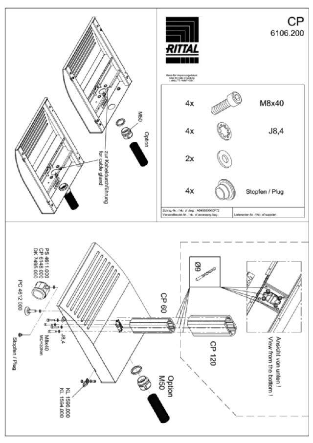 RITTAL - CP Base Piedistallo per Profilo Portante CP60