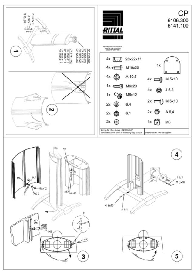 RITTAL - CP PIEDISTALLO COMPL. CON PROF. PORT. 60