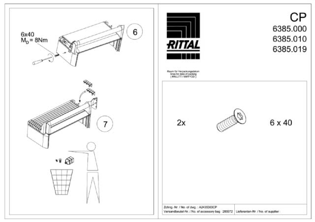 RITTAL - CP MANIGLIE OPTIPANEL ORIZZONTALI 19'