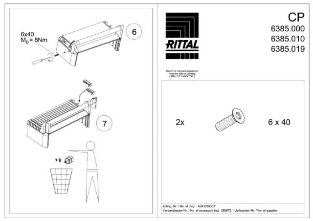 RITTAL - CP MANIGLIE OPTIPANEL ORIZZONTALI 19