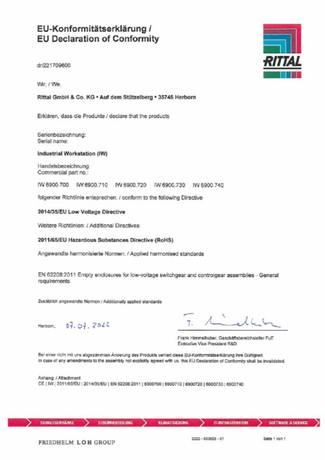 RITTAL - IW Industrial Workstation, WxHxD 600x900x600 mm