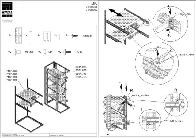 RITTAL - DK guidacavi per ripiano < 600MM