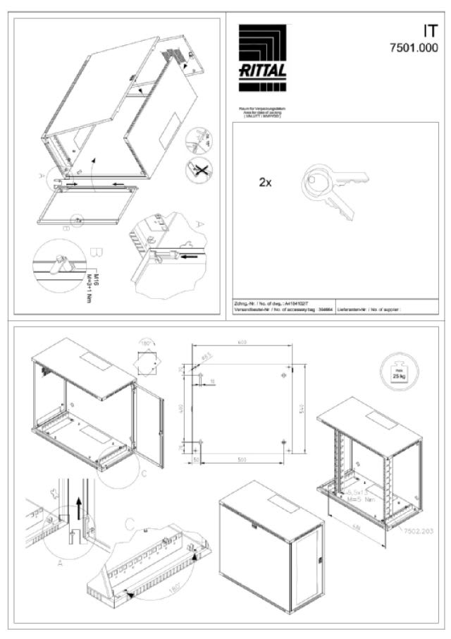 RITTAL - VerticalBox, 5 HE, LxAxP: 300x540x600 mm
