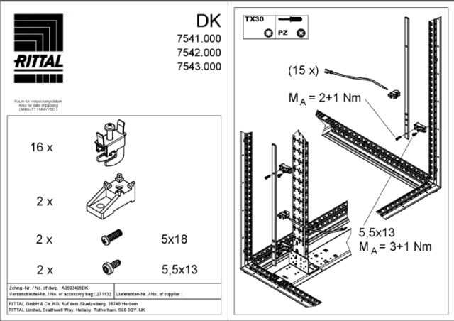 RITTAL - DK SBARRA X MESSA A TERRA 1200 MM