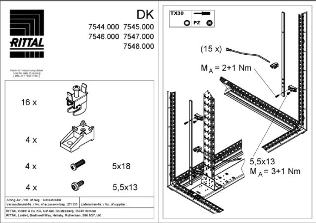 RITTAL - DK SBARRA X MESSA A TERRA 1800 MM