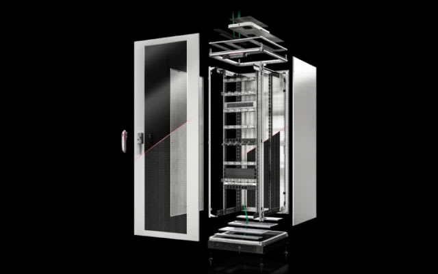RITTAL - TX CableNet, porta trasparente, pareti laterali, profili 19, 600x1200x800 mmRAL 7035