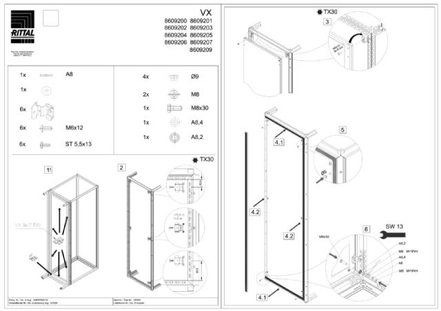 RITTAL - VX Pannello Laterale di Segregazione 2000X800 mm