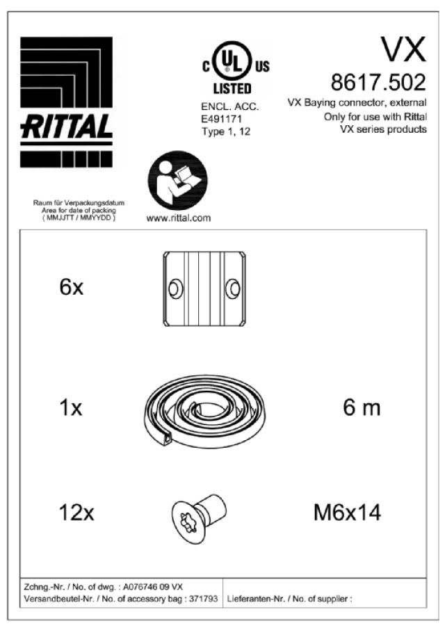RITTAL - VX KIT ACCOPPIAMENTO ESTERNO - 6PZ