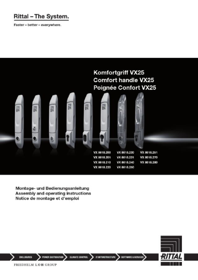 RITTAL - VX MANIGLIA COMFORT PER INSERTO CILINDR.