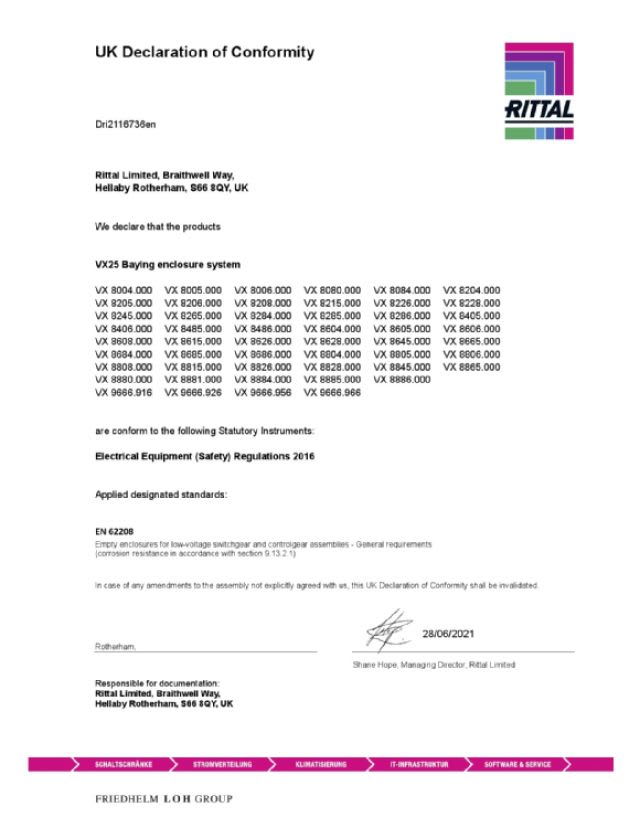 RITTAL - VX Armadio Modulare LXAXP 600X1600X500 mm