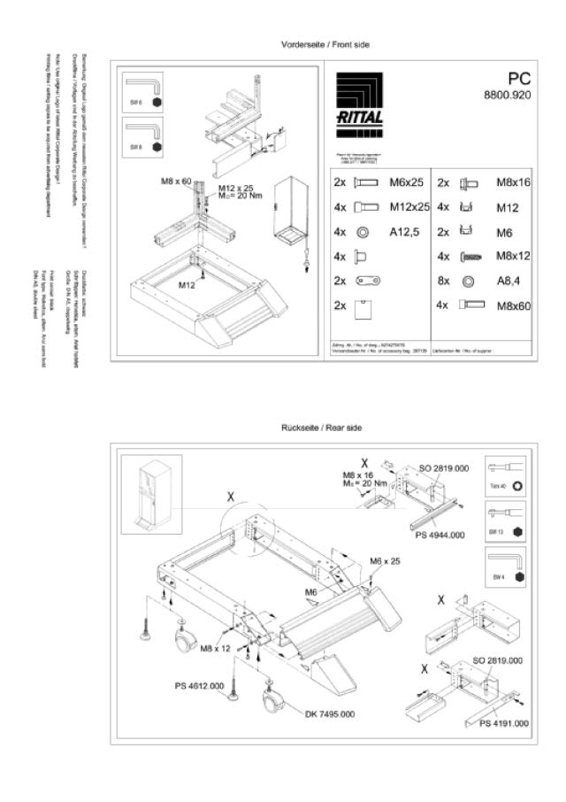 RITTAL - PC ZOCCOLO PROF 600 MM