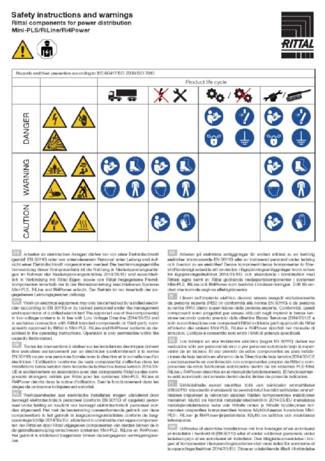 RITTAL - SV RILINE SUPPORTO SBARRE 3P - 4PZ