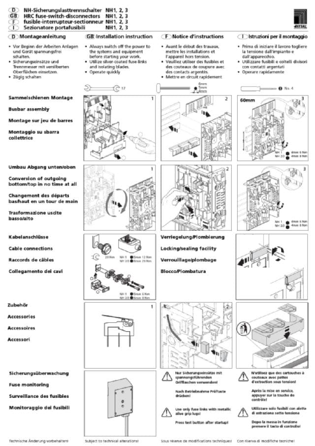 RITTAL - SV SEZIONATORE SOTTOCARICO NH