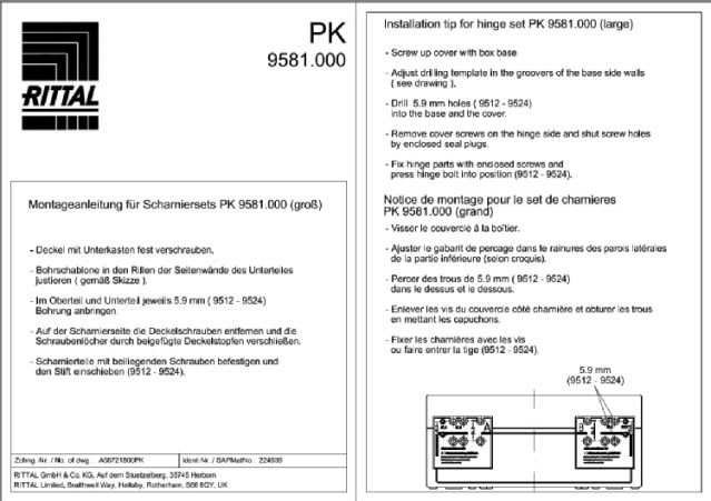 RITTAL - PK CERNIERE (10KIT)- 20 PZ 9581000