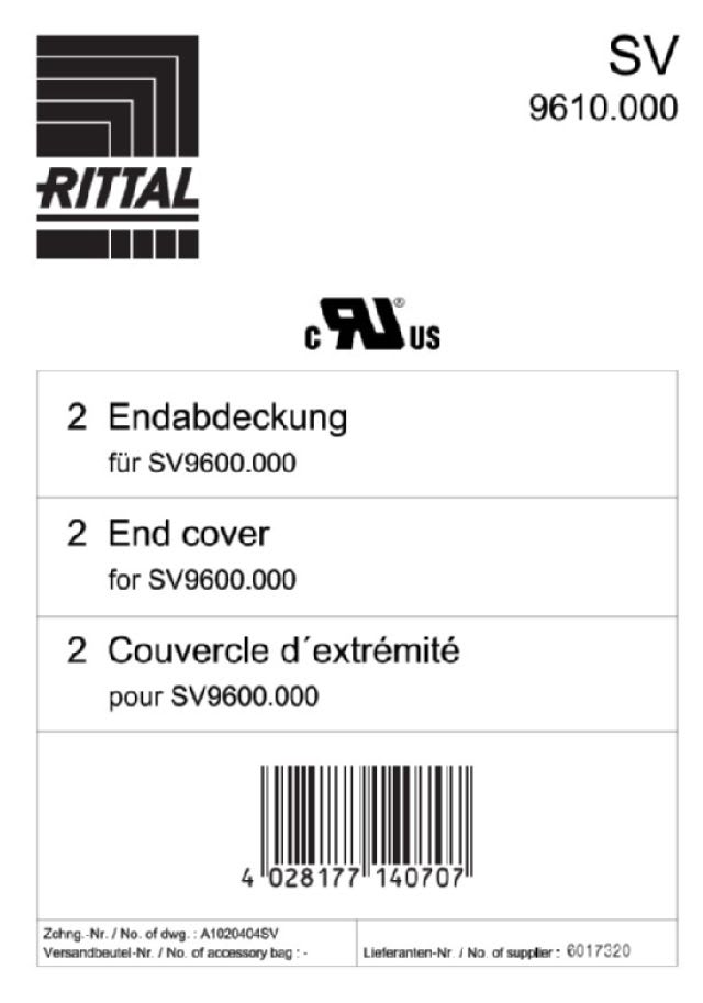 RITTAL - SV 2 COPERT.TERMIN. PLS SV9600