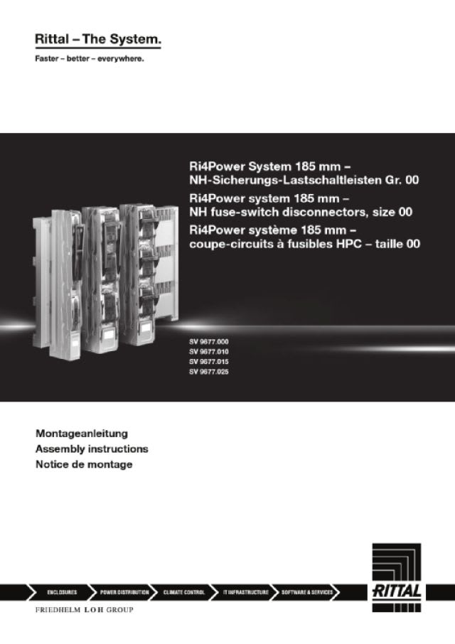RITTAL - SV Terminale di contatto sezionatori NH Gr.00, 185 mm