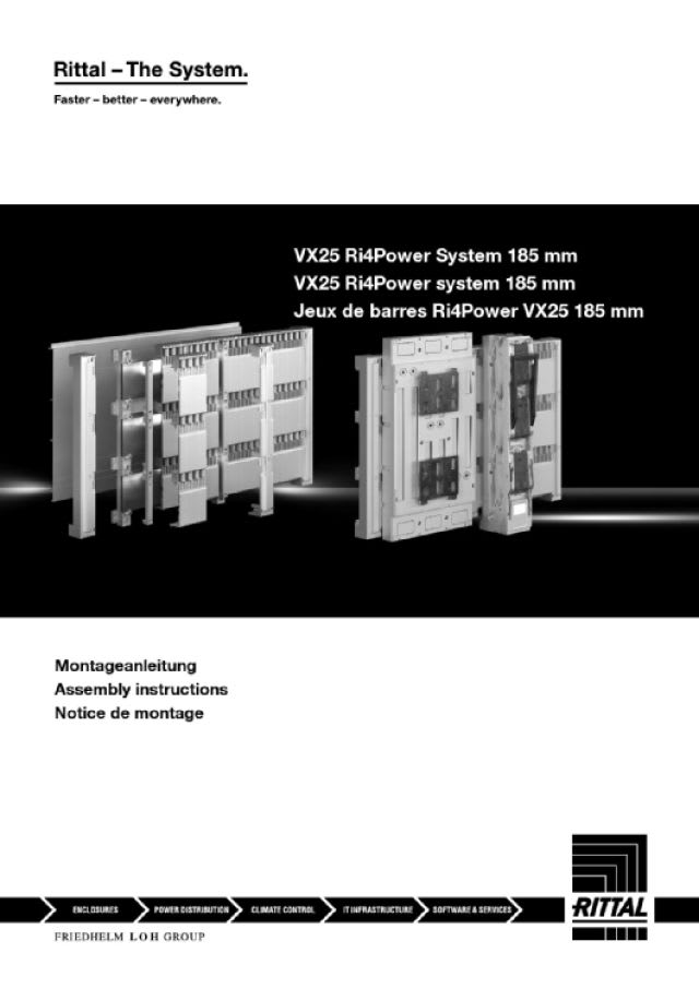 RITTAL - SV Copertura Protezione contatti diretti sbarre, 185mm per TS,SE L:1000 mm