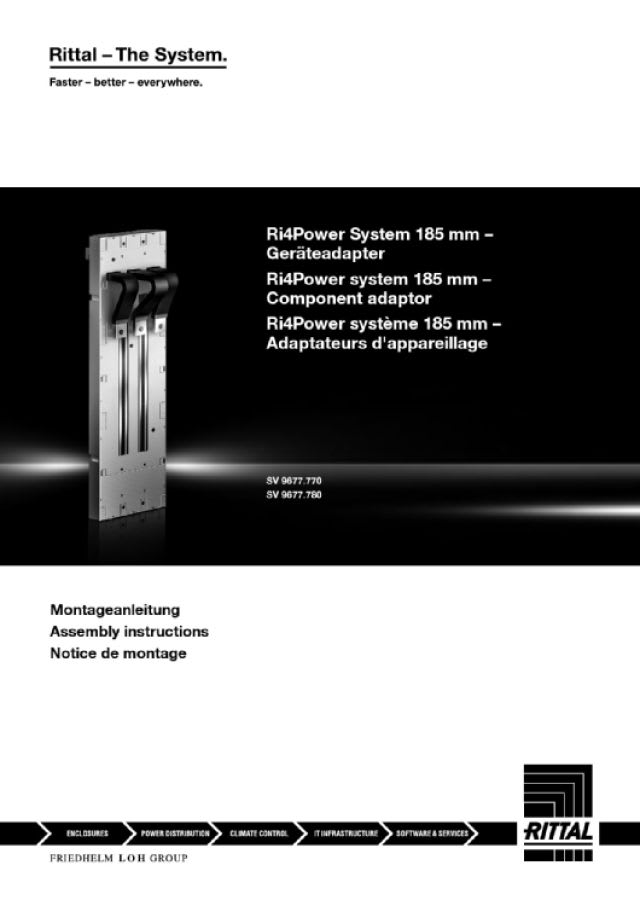 RITTAL - SV Adattatore di connessione 630A, 690V - 185mmfissaggio a vite
