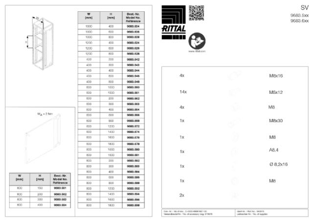 RITTAL - SV PIASTRA MONTAGGIO LXH 800X800